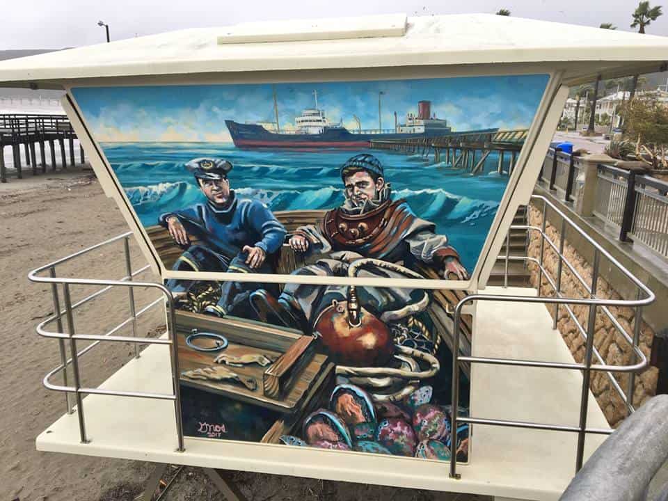 Avila Beach lifeguard tower mural